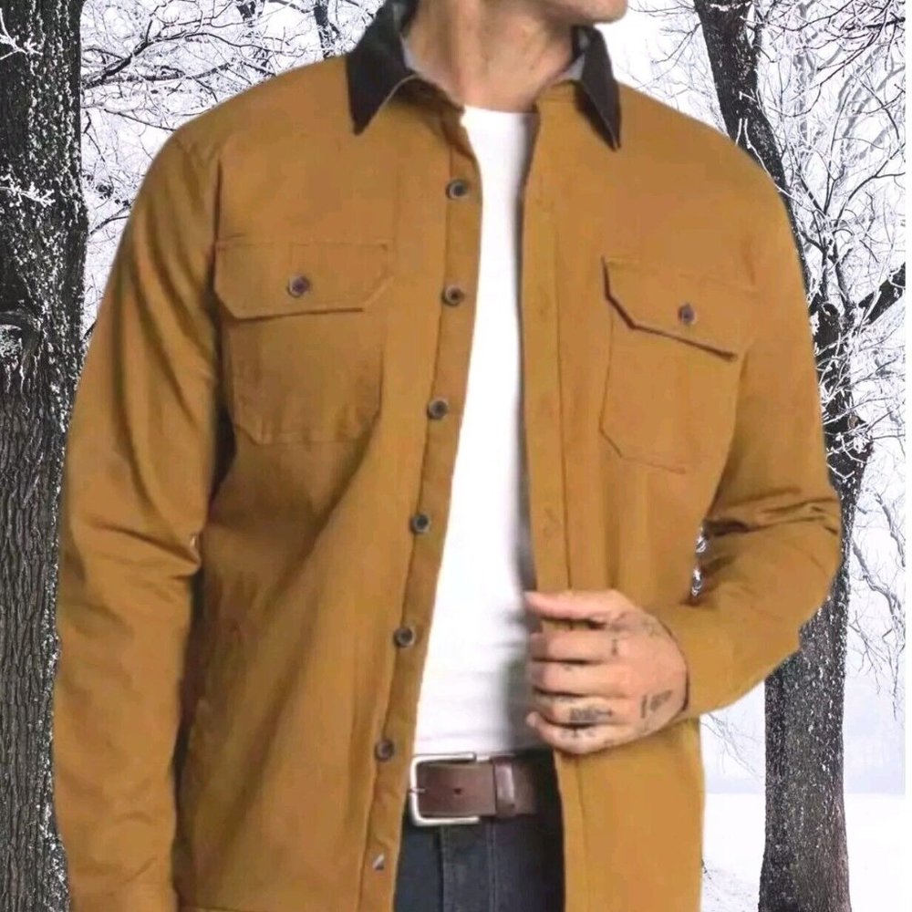 Tailor Vintage Brown Canvas Faux Shearling Fleece Lined Coat - Men's Size XL-NEW
